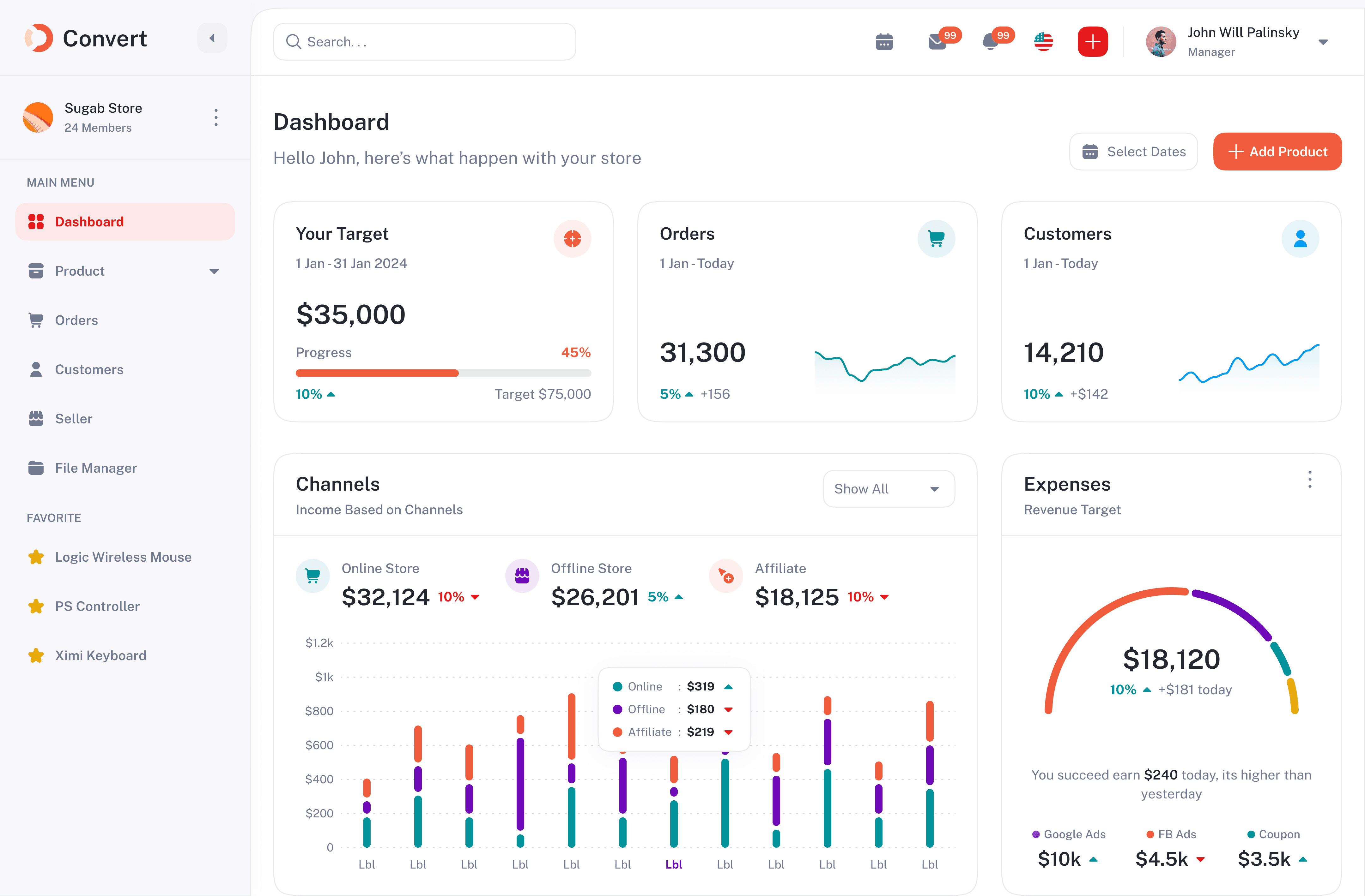 Accommador dashboard — bookings, revenue and channels for independent operators in one view